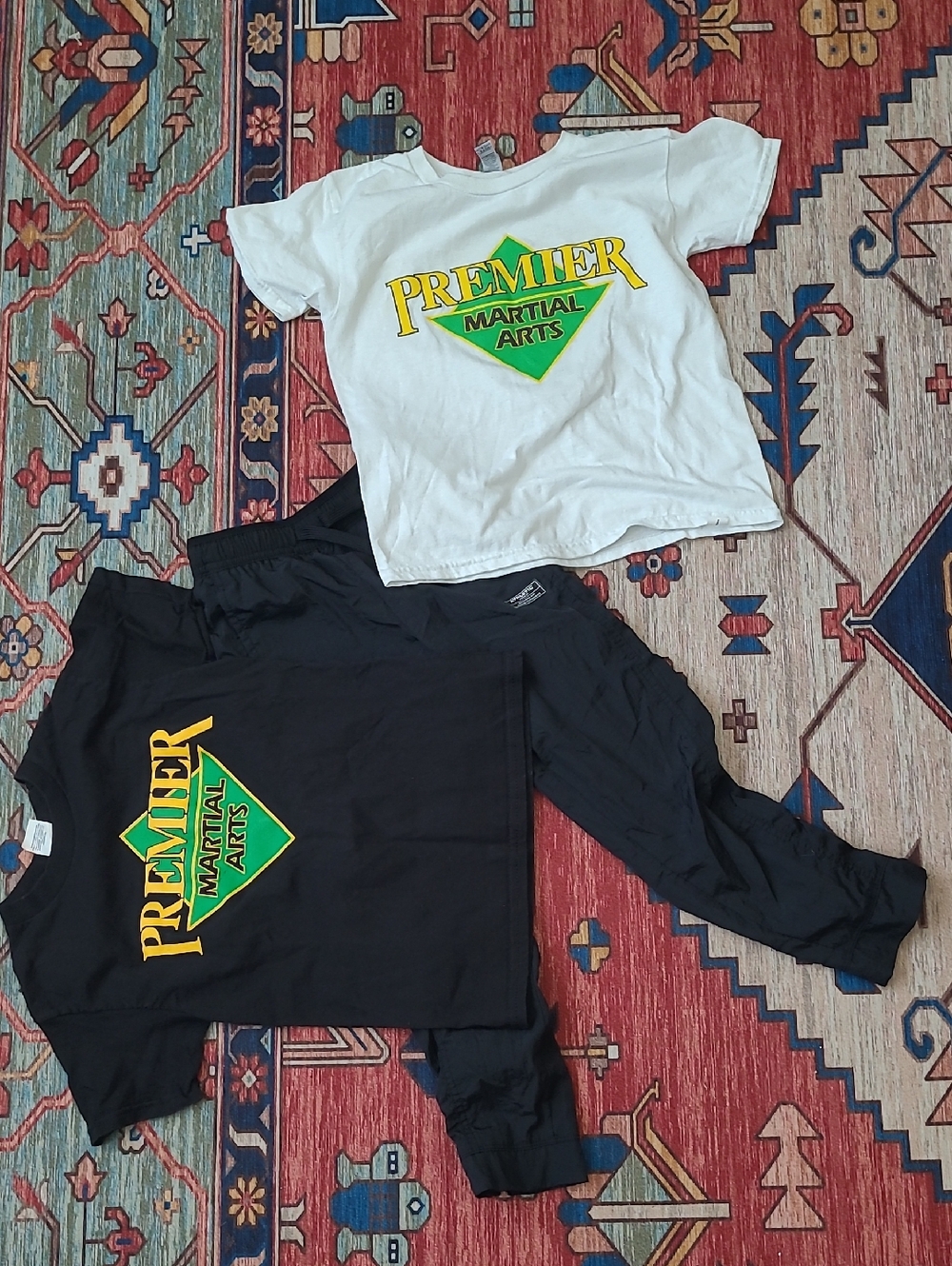 Athletic Works Kids Tee - White & Black with Yellow and Green Logo